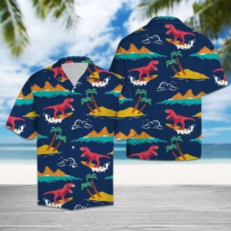 Amazing Trex Hawaiian Shirt Summer Button Up